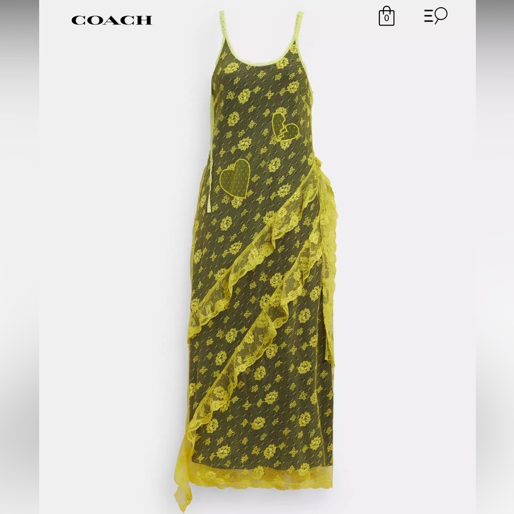 Coach Yellow Lace Women Dress